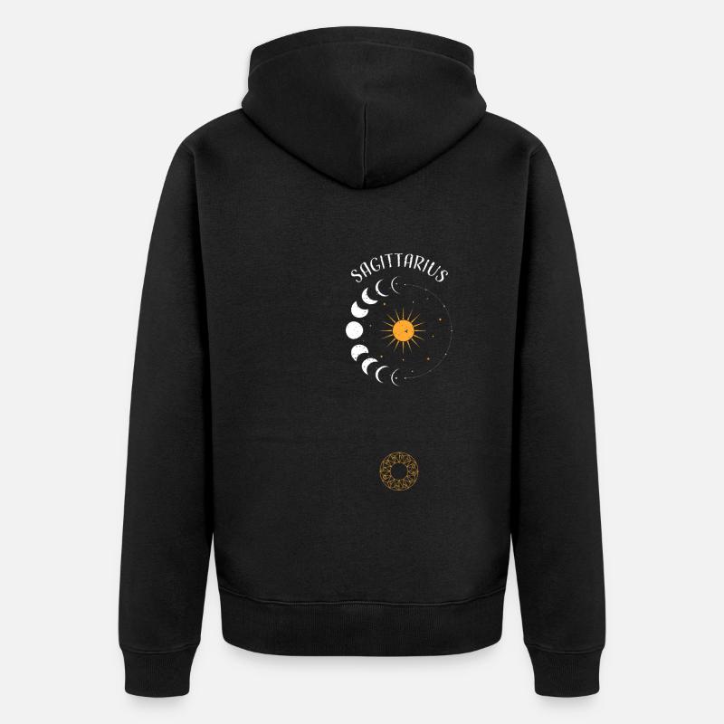 Sagittarius - Astrology - Unisex Premium Bio Zip Hoodie - Schwarz