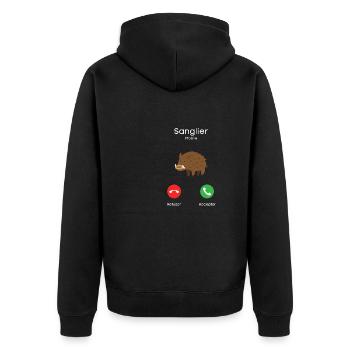 appel de sanglier - Veste à capuche bio Premium Unisexe - noir - Dos - Nico (187cm)