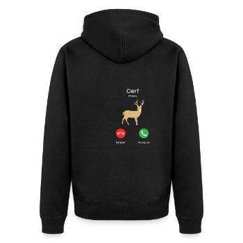 appel de cerf - Veste à capuche bio Premium Unisexe - noir - Dos - Nico (187cm)