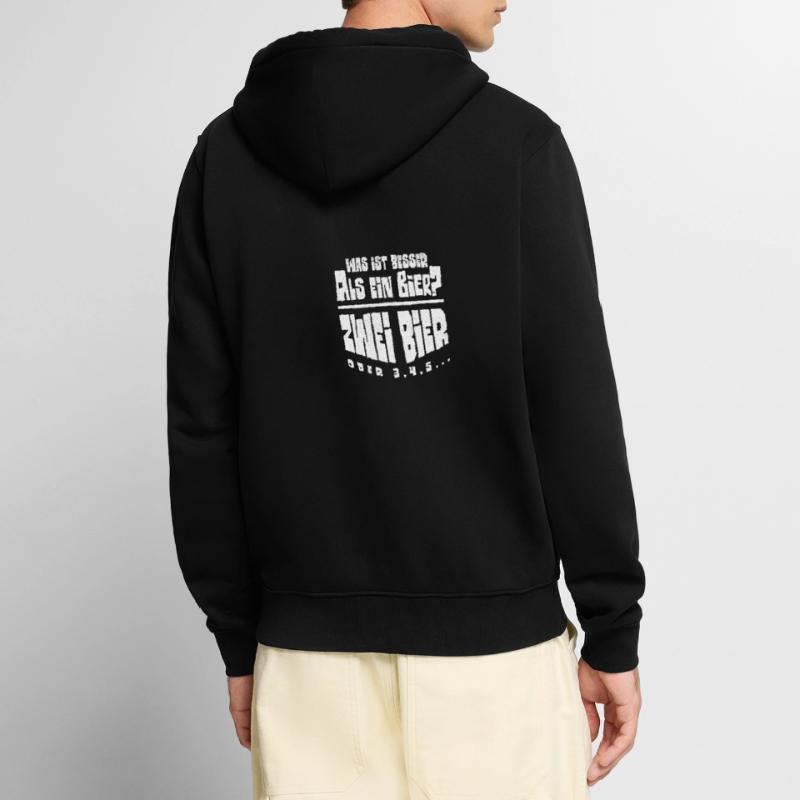 Was ist besser als ein Bier zwei bier oder 3 4 5 Unisex Premium Bio Zip Hoodie