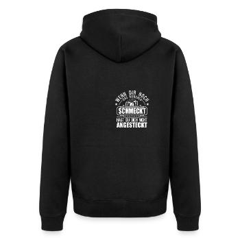 Wenn dir noch das bierchen schmeckt - Unisex Premium Bio Zip Hoodie - Schwarz - Hinten - Nico (187cm)