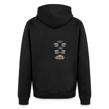 Turbo Fusion - Unisex Premium Bio Zip Hoodie - Schwarz - Hinten - Nico (187cm)