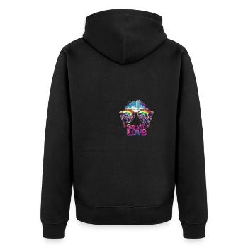 See With Love Vibrant Pride Design - Unisex Premium Bio Zip Hoodie - Schwarz - Hinten - Nico (187cm)