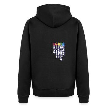 LGBTQ Lats Glutes Biceps Triceps Quads Rainbow - Unisex Premium Bio Zip Hoodie - Schwarz - Hinten - Nico (187cm)