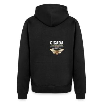 Cicada Comeback Tour 2024 Cicada Brood Swarm - Unisex Premium Organic Zip Hoodie - black - Back - Nico (187cm)