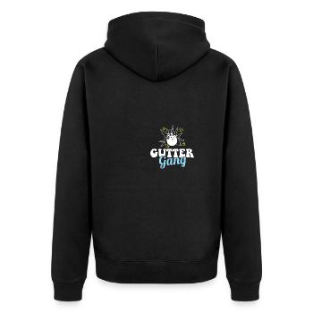 Gutter Gang Funny Bowling Team Club Coach Bowler - Unisex Premium Organic Zip Hoodie - black - Back - Nico (187cm)