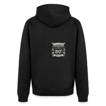 Too Bless To Be Stressed 50th Birthday Turning 50 - Unisex Premium Organic Zip Hoodie - black - Back - Nico (187cm)