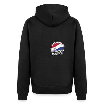 Hispanic Paraguayan Heritage - USA Heritage Gifts - Unisex Premium Organic Zip Hoodie - black - Back - Nico (187cm)