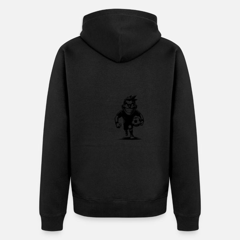 Arbitre souriant avec ballon - Veste à capuche bio Premium Unisexe - noir