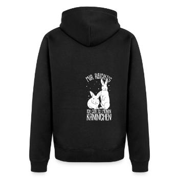 Mir reichts ich geh zu meinen Kaninchen Hasen Gesc - Unisex Premium Bio Zip Hoodie - Schwarz - Hinten - Nico (187cm)