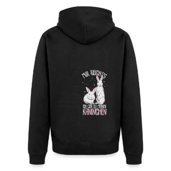 Mir reichts ich geh zu meinen Kaninchen Hasen Gesc - Unisex Premium Bio Zip Hoodie - Schwarz - Hinten - Nico (187cm)