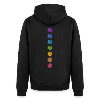 Spiral Chakras, Cosmic Energy Centers, Meditation - Veste à capuche bio Premium Unisexe - noir - Dos - Nico (187cm)