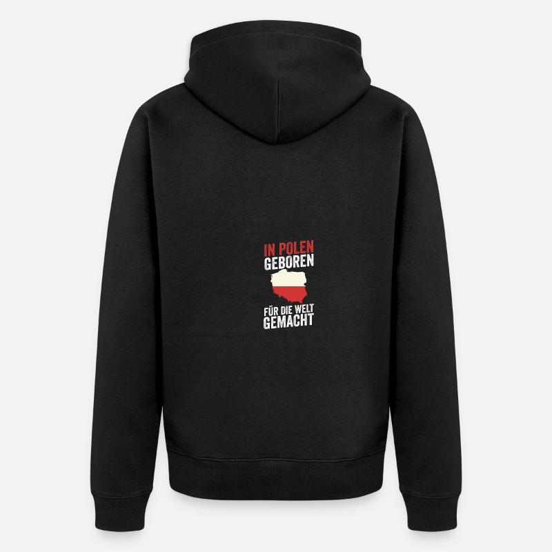 Pole Polnisch Polen - Unisex Premium Bio Zip Hoodie - Schwarz