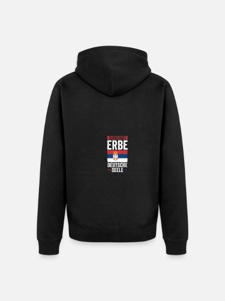 Serben Serbisch Deutschland Serbien - Unisex Premium Bio Zip Hoodie - Schwarz