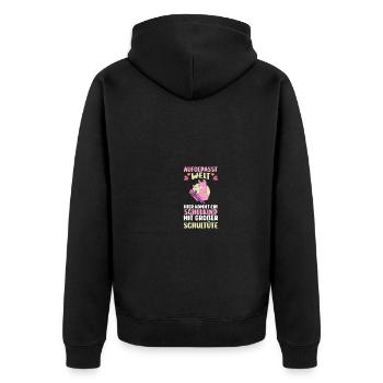 Kita quittant l'école, écolier, lama, entrant à l'école - Veste à capuche bio Premium Unisexe - noir - Dos - Nico (187cm)