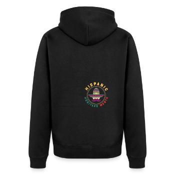 Heritage Month Hispanic Men Woman Flags - Unisex Premium Bio Zip Hoodie - Schwarz - Hinten - Nico (187cm)