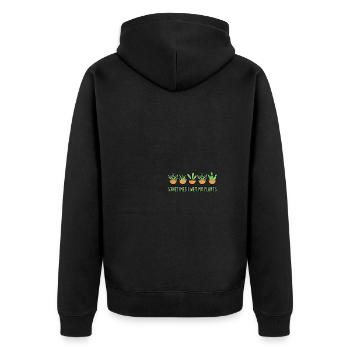 Sometimes I Wet My Plants - Plants Apparel - Unisex Premium Bio Zip Hoodie - Schwarz - Hinten - Nico (187cm)