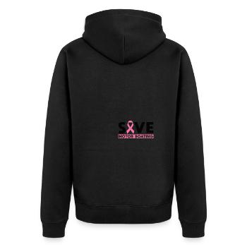Save Motorboating - Breast Cancer Awareness - Unisex Premium Bio Zip Hoodie - Schwarz - Hinten - Nico (187cm)