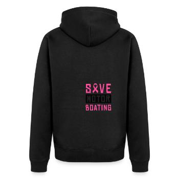 Save Motor Boating - Fighting Breast Cancer - Unisex Premium Bio Zip Hoodie - Schwarz - Hinten - Nico (187cm)