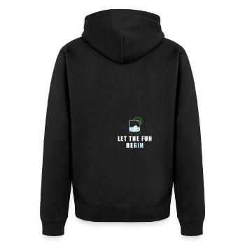 Let The Fun Be Gin - Unisex Premium Bio Zip Hoodie - Schwarz - Hinten - Nico (187cm)