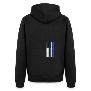Honor Respect Law Enforcement - Unisex Premium Bio Zip Hoodie - Schwarz - Hinten - Nico (187cm)
