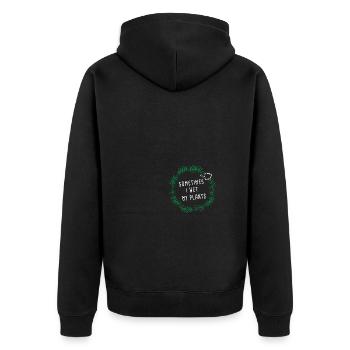 Sometimes I Wet My Plants Cactus Succulents - Unisex Premium Bio Zip Hoodie - Schwarz - Hinten - Nico (187cm)