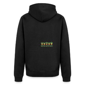 Sometimes I Wet My Plants - Plants Apparel - Unisex Premium Bio Zip Hoodie - Schwarz - Hinten - Nico (187cm)