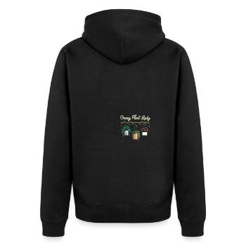 Crazy Plant Lady - Unisex Premium Bio Zip Hoodie - Schwarz - Hinten - Nico (187cm)