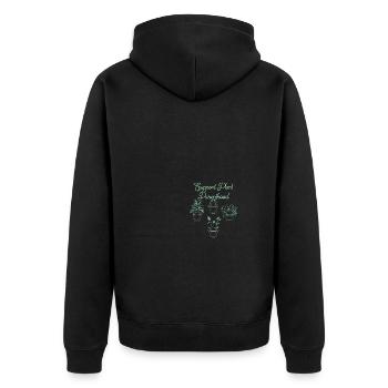 Hanging Out Plant Flower - Support Plant - Unisex Premium Bio Zip Hoodie - Schwarz - Hinten - Nico (187cm)