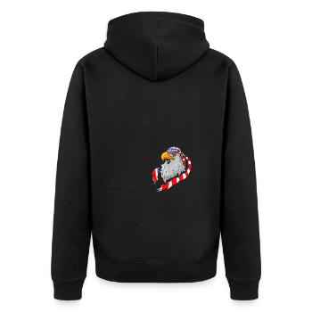 American Bald Eagle American 4th of July Patriotic - Unisex Premium Bio Zip Hoodie - Schwarz - Hinten - Nico (187cm)
