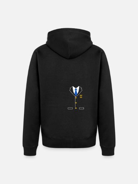 Yacht Captain Costume black - Unisex Premium Bio Zip Hoodie - Schwarz