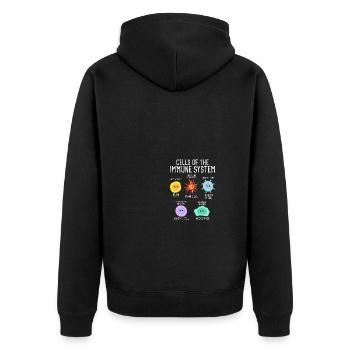 Cells Of Immune System - Biology Teacher - Unisex Premium Bio Zip Hoodie - Schwarz - Hinten - Nico (187cm)