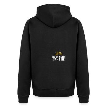 New Year Same Me 2022 2021 - Unisex Premium Bio Zip Hoodie - Schwarz - Hinten - Nico (187cm)