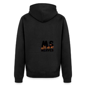 MS Gets on My Nerves - Multiple Sclerosis - Unisex Premium Bio Zip Hoodie - Schwarz - Hinten - Nico (187cm)