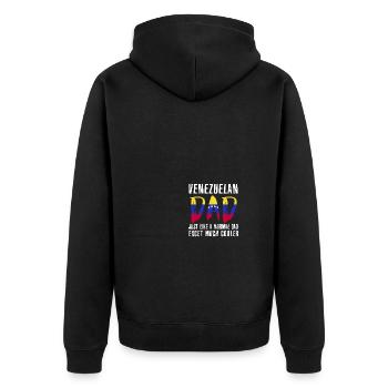 Venezuelan Dad Like Normal Except Cooler - Unisex Premium Bio Zip Hoodie - Schwarz - Hinten - Nico (187cm)
