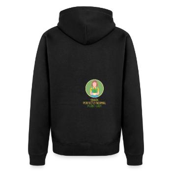 Crazy Perfectly Normal Plant Lady - Unisex Premium Bio Zip Hoodie - Schwarz - Hinten - Nico (187cm)