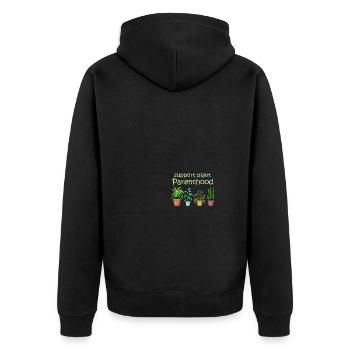 Support Plant Parenthood Plant Lover - Unisex Premium Bio Zip Hoodie - Schwarz - Hinten - Nico (187cm)