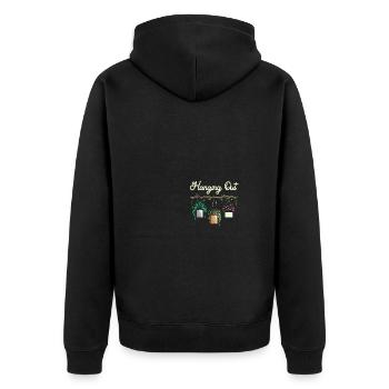 Hanging Out Plant Flower - Unisex Premium Bio Zip Hoodie - Schwarz - Hinten - Nico (187cm)