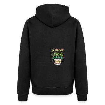 Support Plant Parenthood - Plant Lover - Unisex Premium Bio Zip Hoodie - Schwarz - Hinten - Nico (187cm)