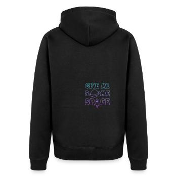 Give Me Some Space - Ufo Astronaut - Unisex Premium Bio Zip Hoodie - Schwarz - Hinten - Nico (187cm)