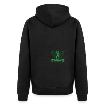 Celiac Disease Warrior Gluten Allergy - Unisex Premium Bio Zip Hoodie - Schwarz - Hinten - Nico (187cm)