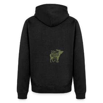 Dont Moose With Me - Unisex Premium Bio Zip Hoodie - Schwarz - Hinten - Nico (187cm)