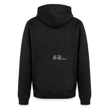 Select Shirt from Closet Programming Coding Dad - Unisex Premium Bio Zip Hoodie - Schwarz - Hinten - Nico (187cm)