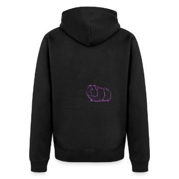 Guinea Pig Drawing Furry Potato - Unisex Premium Bio Zip Hoodie - Schwarz - Hinten - Nico (187cm)