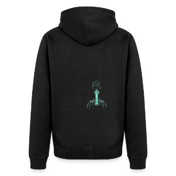 Microbiology Virus - Unisex Premium Bio Zip Hoodie - Schwarz - Hinten - Nico (187cm)
