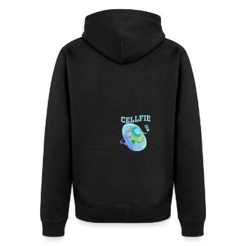 Funny Cellfie Cell Biology Teacher Selfie Dad - Unisex Premium Bio Zip Hoodie - Schwarz - Hinten - Nico (187cm)