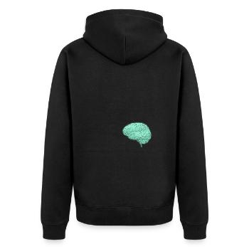 Human Anatomy Brain Halloween - Unisex Premium Bio Zip Hoodie - Schwarz - Hinten - Nico (187cm)