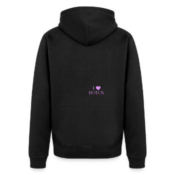 I Heart Botox - I Love Botox Plastic Surgery - Unisex Premium Bio Zip Hoodie - Schwarz - Hinten - Nico (187cm)