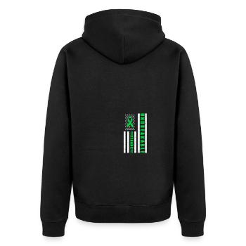 Unbreakable Strong Scoliosis Awareness Green - Unisex Premium Bio Zip Hoodie - Schwarz - Hinten - Nico (187cm)