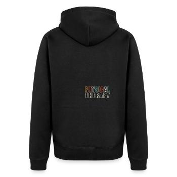 Physical Therapy Rainbow PTA PT - Unisex Premium Bio Zip Hoodie - Schwarz - Hinten - Nico (187cm)